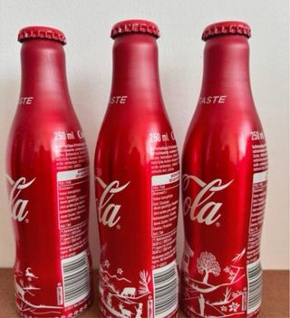 3 Bottiglie Coca Cola Edizione Heidi in Alluminio