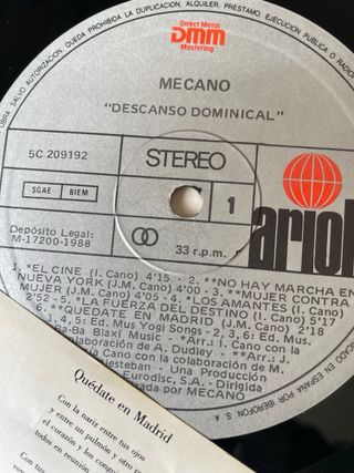 Mecano - Descanso Dominical Vinilo