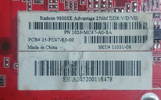 Scheda video Sapphire ATI Radeon 9800SE 256MB AGP