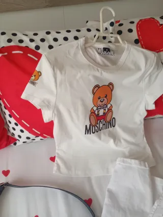 Conjunto Moschino Camiseta y Pantalón Blanco Talla