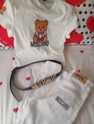 Conjunto Moschino Camiseta y Pantalón Blanco Talla