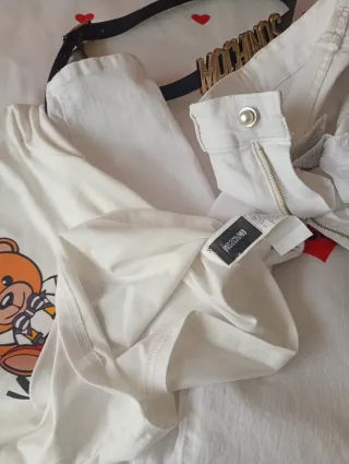 Conjunto Moschino Camiseta y Pantalón Blanco Talla