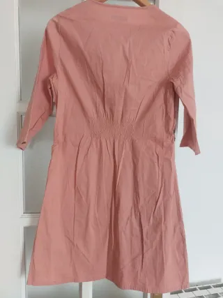 Vestido rosa bordado flores talla M