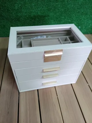 SONGMICS Caja de Joyas, Caja Joyero con 4 Niveles