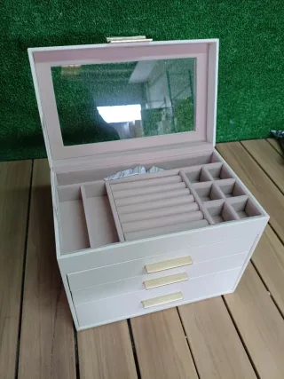 SONGMICS Caja de Joyas, Caja Joyero con 4 Niveles