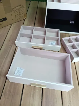 SONGMICS Caja de Joyas, Caja Joyero con 4 Niveles