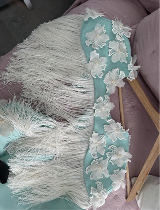 Vestido Flamenca Gitana Azul y Blanco