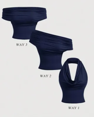 Top azul 3 formas de llevar