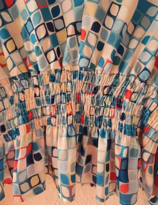 Blusa retro estampada mujer