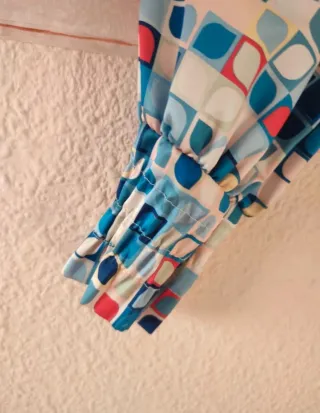 Blusa retro estampada mujer