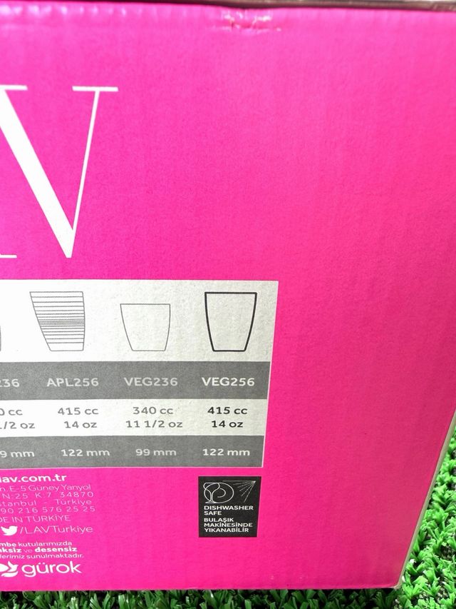 Pack 6 vasos cristal LAV 340ml