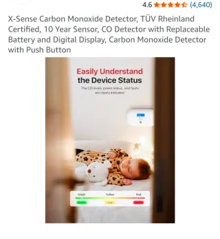 Detector Monóxido Carbono X-Sense XCOC-SR