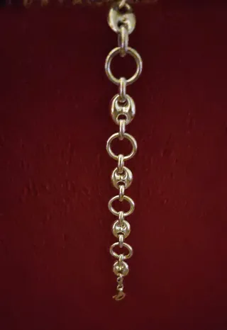 Pulsera plata eslabones de barco y grano de café