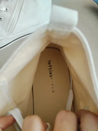 Zapatillas tela blancas altas niña