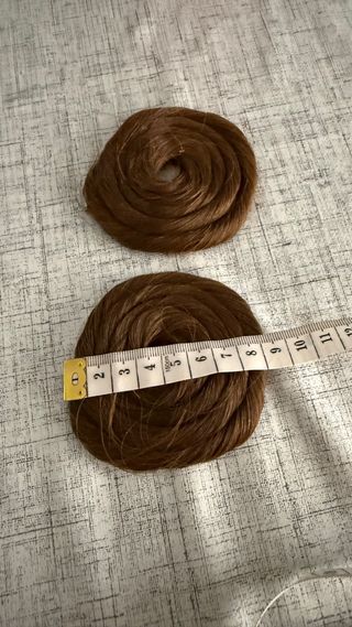 Moño Fallera Niña Castaño Claro Trenzado