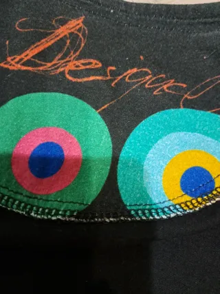 Vestido Negro Estampado Desigual