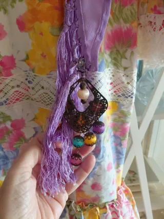 Vestido Flamenca Multicolor con Mantoncillo