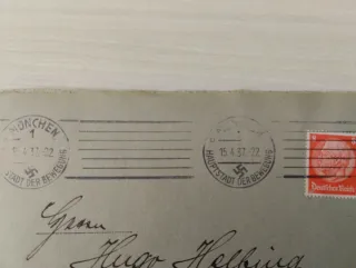 Sobre antiguo Alemania con matasellos y sello