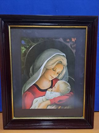 Cuadro Virgen con Niño Vintage