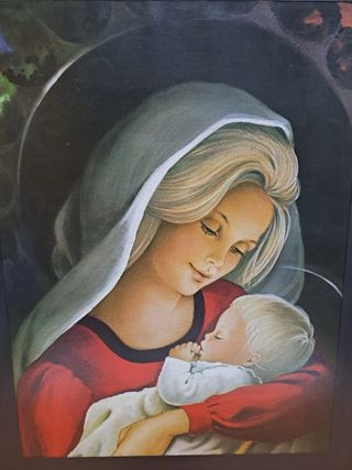 Cuadro Virgen con Niño Vintage