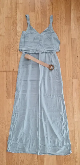 Vestido largo Zara verde agua