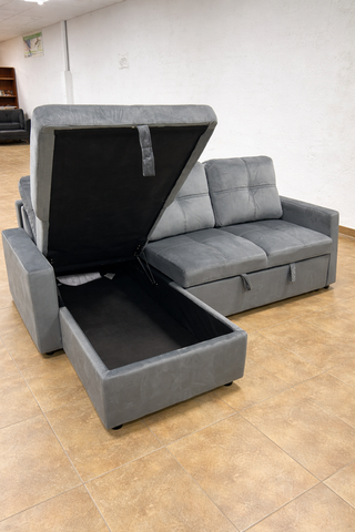 Sofá Cama Chaiselongue Gris Reversible