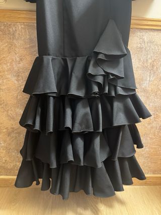 Vestido Flamenca Negro Volantes