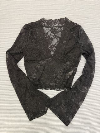 Top encaje manga larga