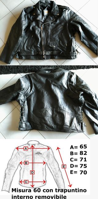 Giubbotto in pelle nero con lacci