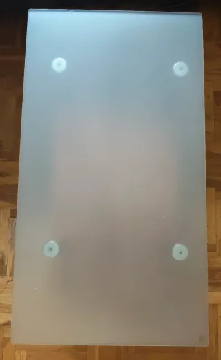 Mesa de centro cristal y madera