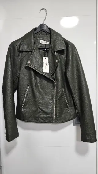 Cazadora polipiel verde militar Talla M