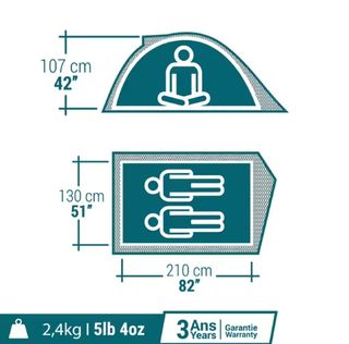 Tienda campaña Decathlon 2 personas MH100