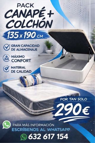Pack Canapé + Colchón 135x190 cm
