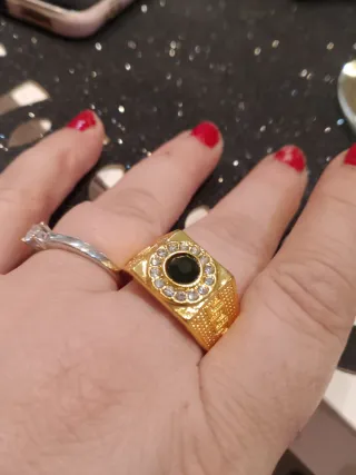 Anillo Oro Talla 25 Piedra Verde