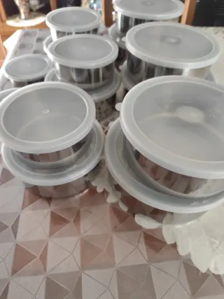 Set 15 Contenitori Acciaio Inox Coperchio Traspare