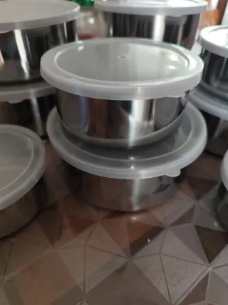 Set 15 Contenitori Acciaio Inox Coperchio Traspare