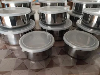 Set 15 Contenitori Acciaio Inox Coperchio Traspare