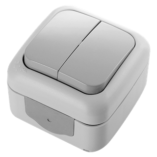 Interruptor Doble Panasonic Viko IP54 Gris