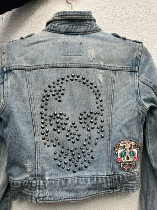 Chaqueta tejana estilo motero