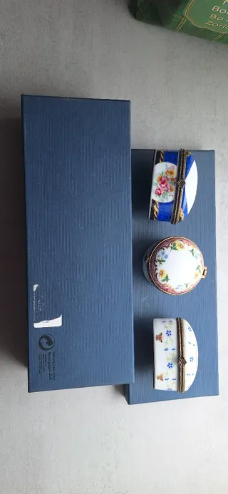 Lote 3 Cajas Joyeras Cerámica Vintage