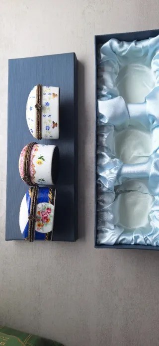 Lote 3 Cajas Joyeras Cerámica Vintage