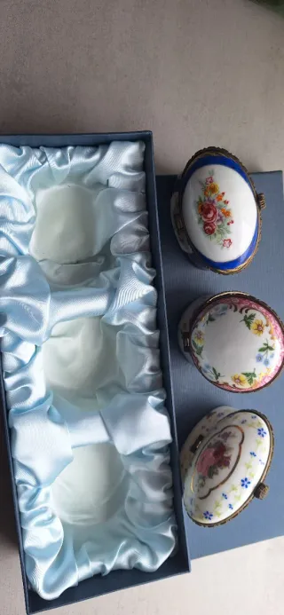 Lote 3 Cajas Joyeras Cerámica Vintage