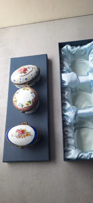 Lote 3 Cajas Joyeras Cerámica Vintage