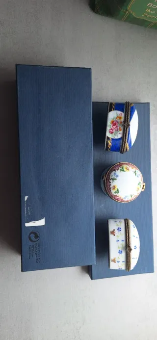 Lote 3 Cajas Joyeras Cerámica Vintage