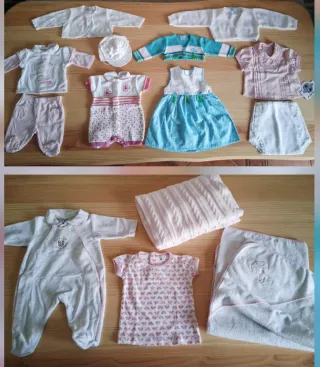 Lote Ropa Bebé Niña 0-3 Meses + bolsa regalo