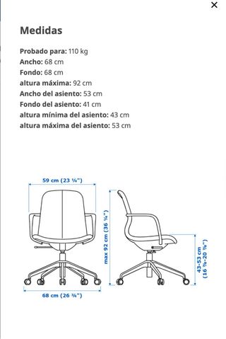 Silla de escritorio LÅNGFJÄLL Ikea
