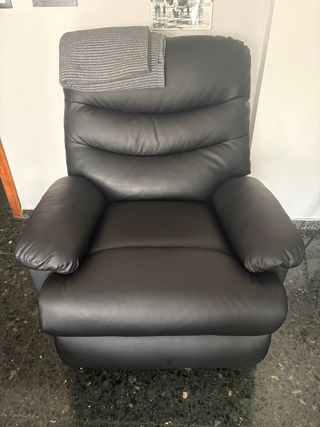 Poltrona Relax in Pelle Reclinabile Nero