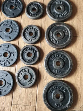 Set Pesas Hierro Fundido + Mancuernas ajustables