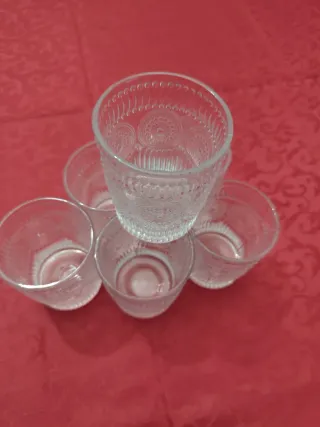 Set 6 Bicchieri Vetro Decorati