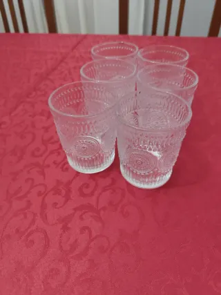 Set 6 Bicchieri Vetro Decorati